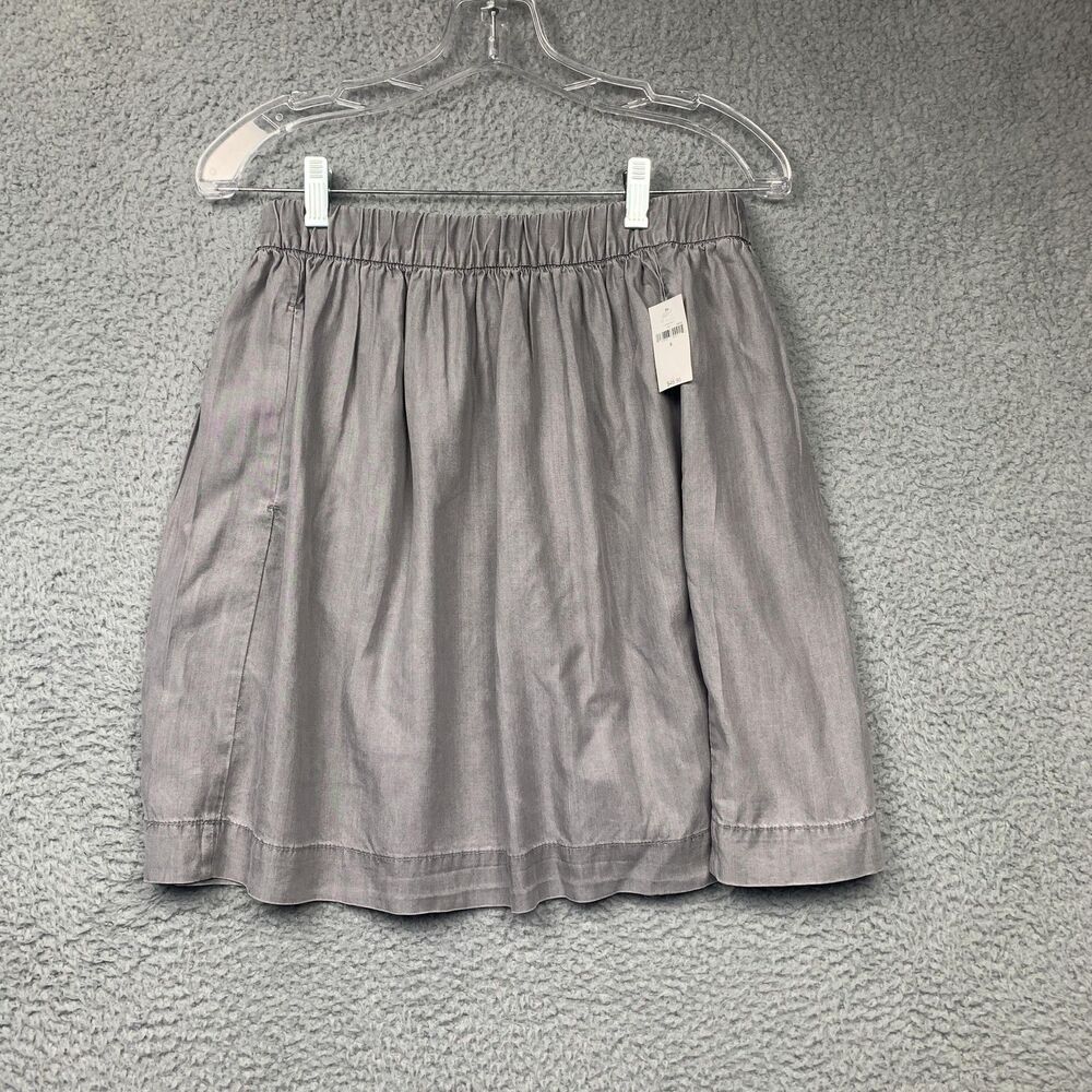Gap 1969 Skirt Womens Small Gray Tencel Lyocell A Line Elastic Waist Pockets NWT